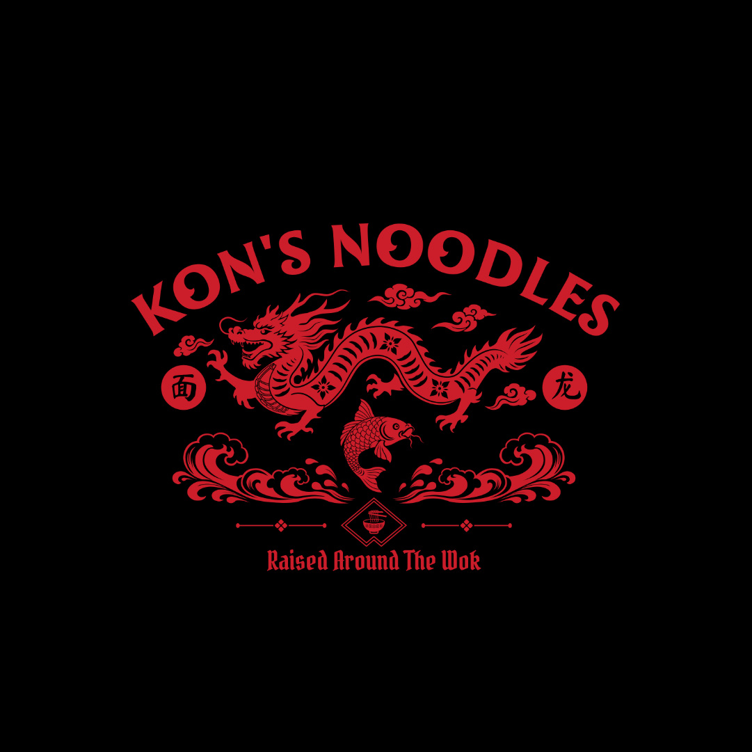 Kon's Noodles - Logo Design, Branding Brand & Web Design by Desgnmate