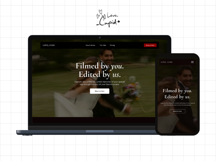 Love Cupid website showing its guest-filmed video service