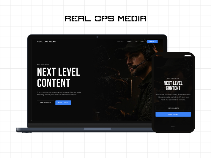 Reel Ops Media website project presentation